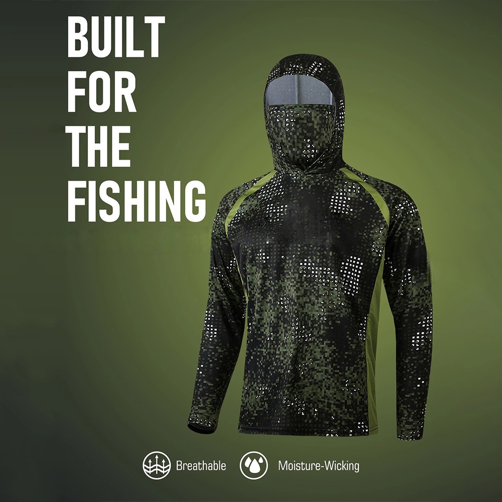 MALFC Fishing Apparel Men Hood - Fishing Shirt Uv Protection 评论和价格