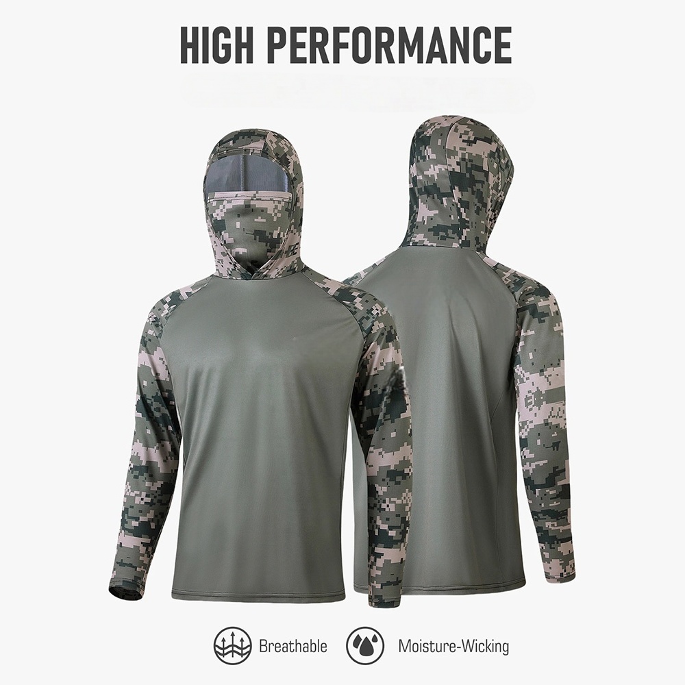 MALFC Fishing Apparel Men Hood - Fishing Shirt Uv Protection 评论和价格