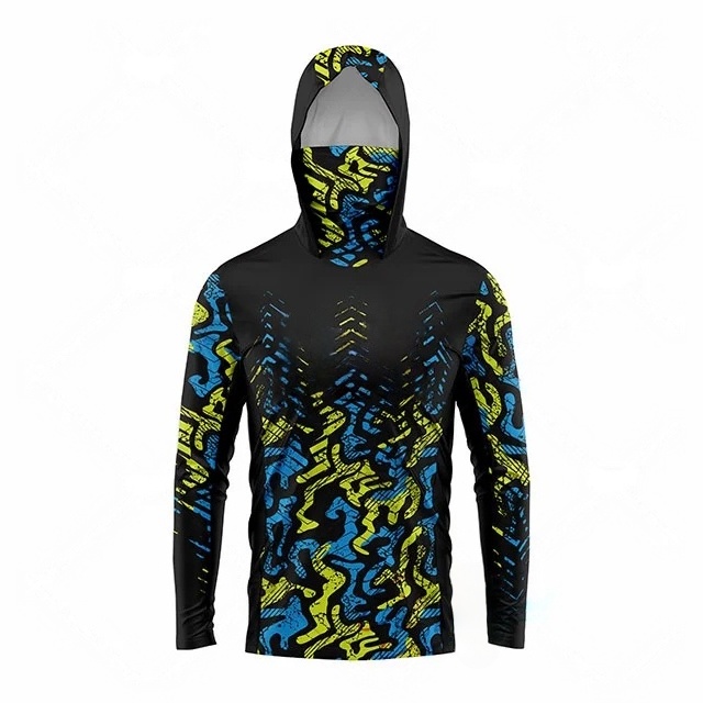 MALFC Fishing Apparel Men Hood - Fishing Shirt Uv Protection 评论和价格